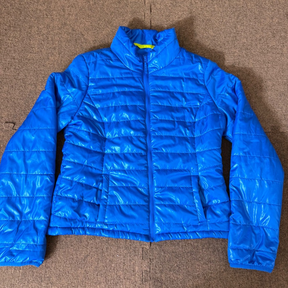 Aeropostale Kids XL Blue Glossy Puffer Jacket Full Zip Quilted Coat RN121726